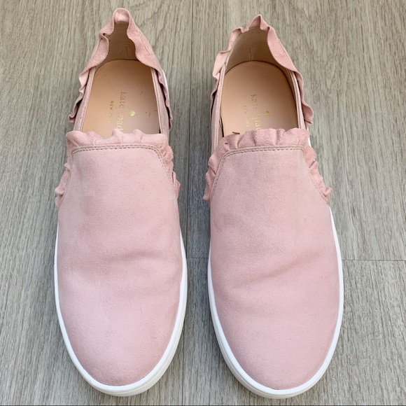Kate Spade | Pink Ruffle Suede Sneakers Sz. 9M - Picture 6 of 8